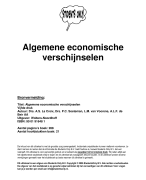 Algemene economische verschijnselen Samenvatting 
