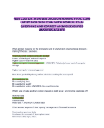 WGU C207 DATA DRIVEN DECISION MAKING FINAL EXAM LATEST 2023-2024