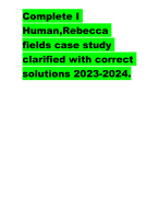 Complete I Human,Rebecca fields case study clarified with correct solutions 2023-2024. 