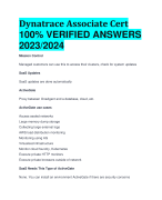 Dynatrace Associate Cert 100% VERIFIED ANSWERS  2023/2024