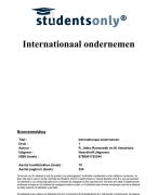 Internationaal ondernemen, een inleiding Samenvatting 