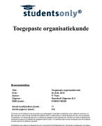 Toegepaste organisatiekunde Samenvatting