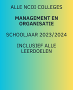 Alle NCOI colleges Management en Organisatie 2023 - alle lesleerdoelen samengevat