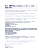 Part 3 NBCE practice questions and answers / NURSING - Knoowy