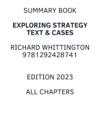 Summary Exploring Strategy Text and Cases - Richard Whittington - 2022 edition - 9781292428741 - All Chapters