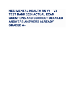 HESI MENTAL HEALTH RN V1 – V3 TEST BANK 2024 ACTUAL EXAM QUESTIONS AND CORRECT DETAILED ANSWERS ANSWERS ALREADY GRADED A+