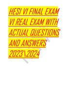 HESI V1 FINAL EXAM  V1 REAL EXAM WITH  ACTUAL QUESTIONS  AND ANSWERS  2023\2024