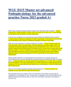 WGU D115 Master set advanced  Pathophysiology for the advanced  practice Nurse 2023 graded A+
