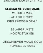 Tentamen samenvatting Algemene Economie Hulleman 6e editie 2021 - Hoofdstukken 1,2,3,4,6,8,11,14,15,16,18,19,20,21,22,23,24,25,27