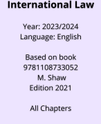 Complete summary book International Law N. Shaw - All Chapters - English Edition 2021