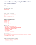 American Red Cross Lifeguarding Final Written Exam with complete solutions