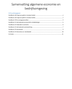 Samenvatting algemene economie en bedrijfsomgeving