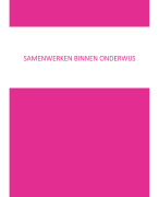 Samenvatting samenwerken binnen onderwijs