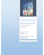 Bedrijfskunde Samenvatting H1 t/m H5 (Incl 7S-model), Peter Thuis