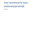 Van leertheorie naar onderwijspraktijk