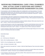 NUR2392 MULTIDIMENSIONAL CARE 2 FINAL EXAM - MDC2 FINAL ACTUAL EXAM 75 QUESTIONS AND CORRECT DETAILE