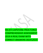 RN ATI CAPSTONE PROCTORED  COMPREHENSIVE ASSESSMENT  2019 A REAL EXAM WITH  CORRECT ANSWERS 2023\2024
