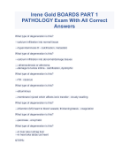 Irene Gold BOARDS PART 1 PATHOLOGY Exam With All Correct Answers