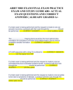 ARRT MRI EXAM FINAL EXAM PRACTICE EXAM AND STUDY GUIDE 600+ ACTUAL EXAM QUESTIONS AND CORRECT ANSWERS | ALREADY GRADED A+