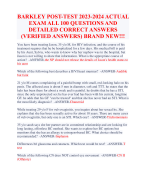 BARKLEY POST-TEST 2023-2024 ACTUAL  EXAM ALL 100 QUESTIONS AND  DETAILED CORRECT ANSWERS  (VERIFIED 