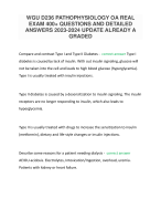 WGU D236 PATHOPHYSIOLOGY OA REAL  EXAM 400+ QUESTIONS AND DETAILED  ANSWERS 2023-2024 UPDATE ALREADY A  GRADED