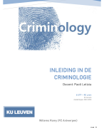 Inleiding tot de Criminologie