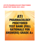 TEST BANK FOR ATI PN PHARMACOLOGY PROCTORED EXAM