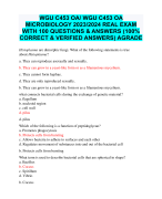 WGU C453 OA/ WGU C453 OA MICROBIOLOGY 2023/2024 REAL EXAM  WITH 100 QUESTIONS & ANSWERS (100%  CORRECT & VERIFIED ANSWERS) AGRADE