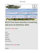 MCCC Final Exam Questions Containing 183 terms & Definitions 2024. 