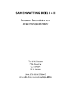 Samenvatting Lezen en beoordelen van onderzoekspublicaties  Deel I en II