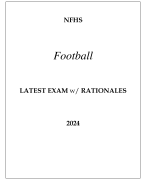 NFHS FOOTBALL(TACTICAL) LATEST  EXAM WITH EXPLANATIONS 2024