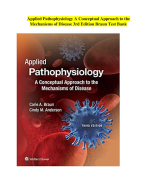 Applied Pathophysiology A Conceptual Approach to the Mechanisms of Disease 3rd Edition Braun Test Ba