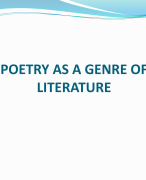 POETRY AS A GENRE OF LITERATURE