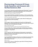 Pharmacology Proctored ATI Exam Guide Questions and Answers with Verified Solutions 2024