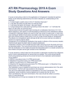 ATI RN Pharmacology 2019 A Exam Study Questions And Answers