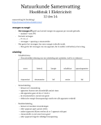 Natuurkunde Samenvatting H1 elektriciteit