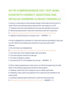 ATI PN COMPREHENSIVE EXIT TEST BANK EXAM WITH CORRECT QUESTIONS AND DETAILED ANSWERS ALREADY GRADED A+