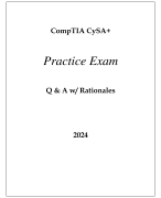 CompTIA CySA+ PRACTICE EXAM Q & A WITH RATIONALES 2024