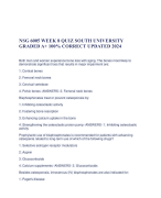 NSG 6005 WEEK 8 QUIZ SOUTH UNIVERSITY  GRADED A+ 100% CORRECT UPDATED 2024