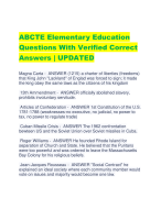ABCTE Elementary Education Questions With Verified Correct  Answers | UPDATED