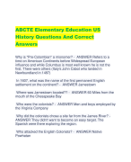 ABCTE Elementary Education US  History Questions And Correct  Answers
