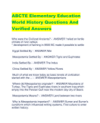 ABCTE Elementary Education  World History Questions And  Verified Answers