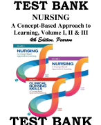 TEST BANK - NURSING: A CONCEPT-BASED APPROACH TO LEARNING, VOLUME I, II & III 4TH EDITION (PEARSON 2023) Vol. I & II- Modules 1-51 + Vol. III- Chapters 1-16 | All Chapters Nursing: A Concept-Based Approach to Learning Vol. 1, 2 and 3 4e Pearson Test Bank