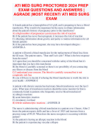 ATI MED SURG PROCTORED 2024 PREP EXAM QUESTIONS AND ANSWERS |  AGRADE |MOST RECENT/ ATI MED SURG  EXAM