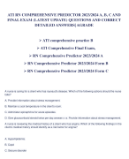 ATI RN COMPREHENSIVE PREDICTOR 2023/2024 A, B, C AND  FINAL EXAM (LATEST UPDATE) QUESTIONS AND CORRECT DETAILED ANSWERS| AGRADE     ➢	ATI comprehensive practice B  ➢	ATI Comprehensive Final Exam,  ➢	RN Comprehensive Predictor 2023/2024 A  ➢	RN Comprehensive Predictor 2023/2024 Form B   ➢	RN Comprehensive Predictor 2023/2024 Form C 