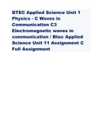 BTEC Applied Science Unit 1 Physics - C Waves in Communication C3 Electromagnetic waves in communication / Btec Applied Science Unit 11 Assignment C Full Assignment