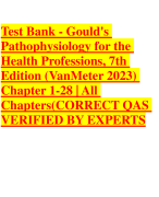 Test Bank Gould's Pathophysiology for the Health Professions, 7th Edition (VanMeter 2023) Chapter 1 28 | All Chapters CORRECT QAS VERIFIED BY EX PERTS