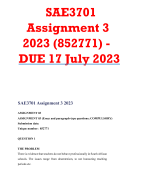 SAE3701  Assignment 3  2023 (852771) - DUE 17 July 2023