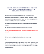 HESI HEALTH ASSESSMENT LATEST 2024 TEST BANK REAL EXAM 250+ QUESTIONS AND DETAILED ANSWERS AGRADE
