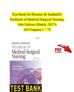 Test Bank for Brunner & Suddarth's Textbook of Medical-Surgical Nursing, 14th Edition (Hinkle, 2017), All Chapters 1 – 73